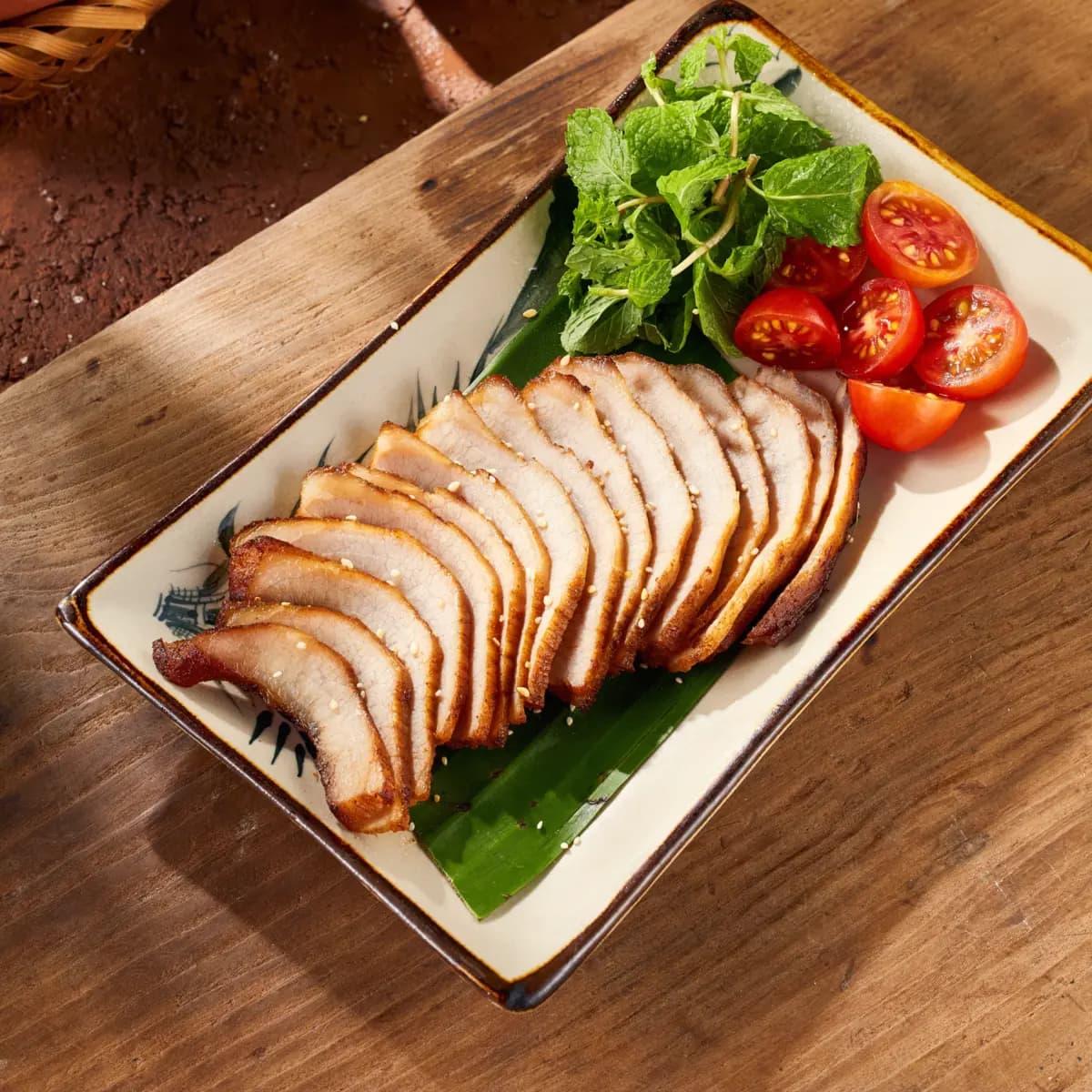 Má heo nướng chấm mắm